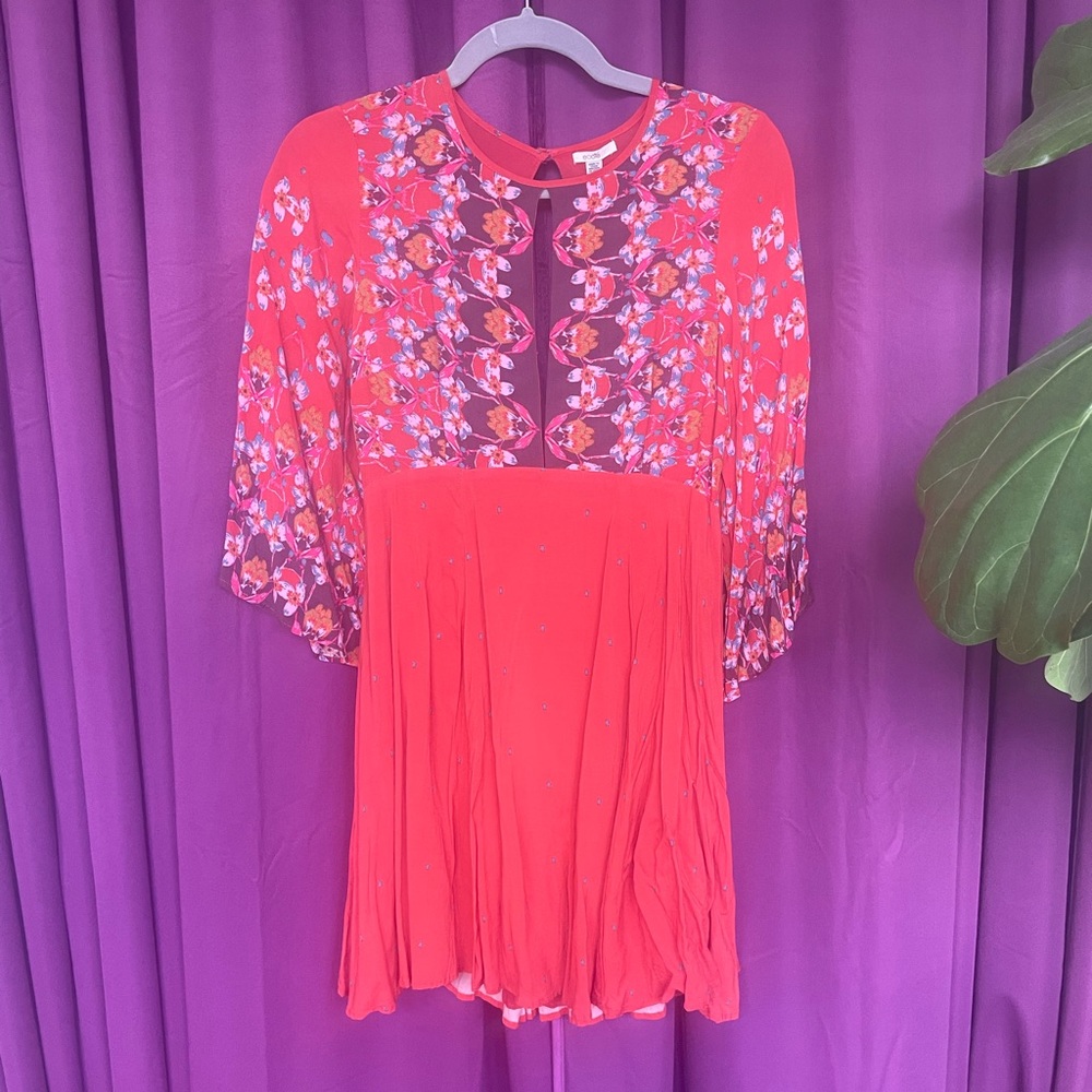 Excite Floral Babydoll Plunge Dress
